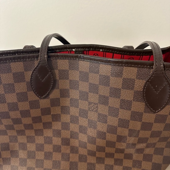 Designer Brown Checkered Tote Bag - Picture 10 of 16
